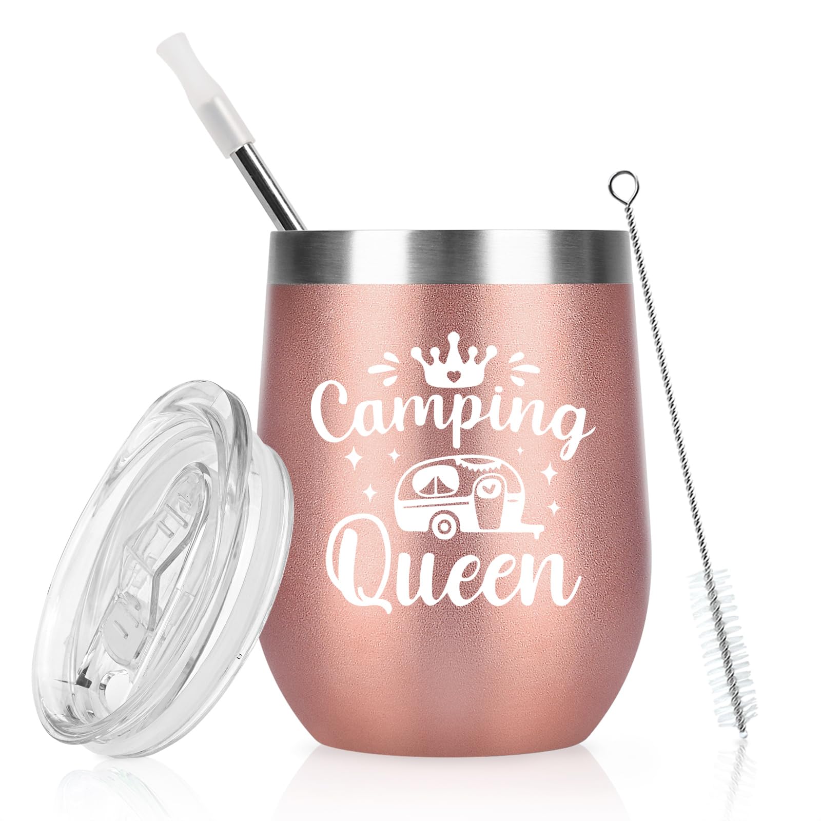 Livole Camping Becher für Frauen, Sie, Camper, Lustige Camping Geschenke - Camping Queen