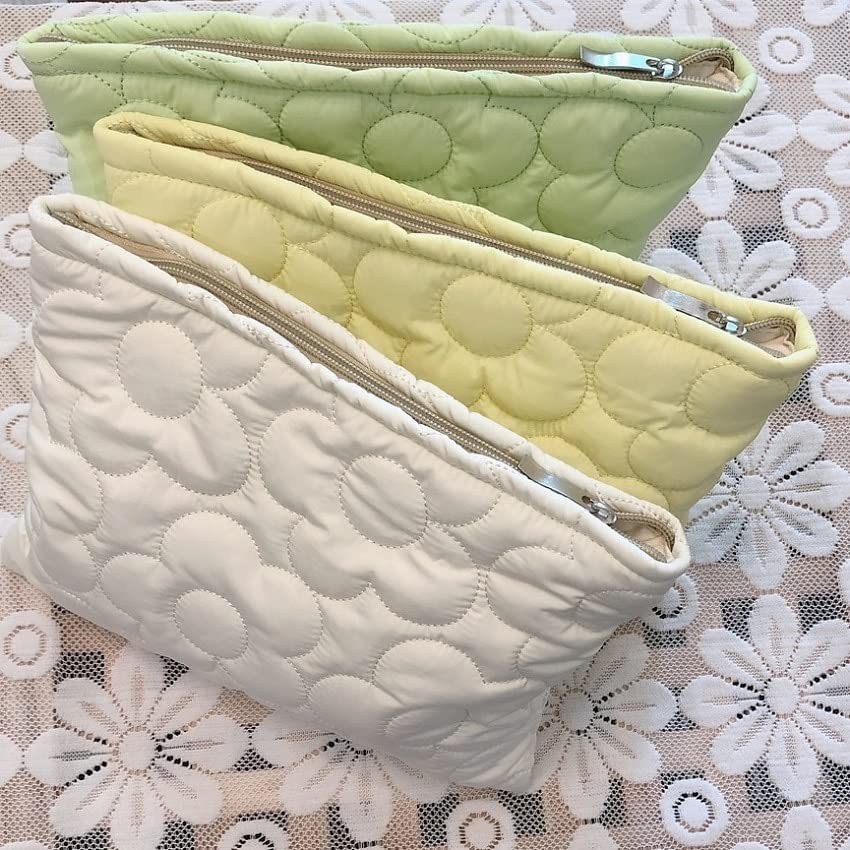Miniatura 6 de Bolsa de maquillaje estética, bolsa de maquillaje pequeña para bolso, bolsa de pana para cosméticos para mujeres (verde)