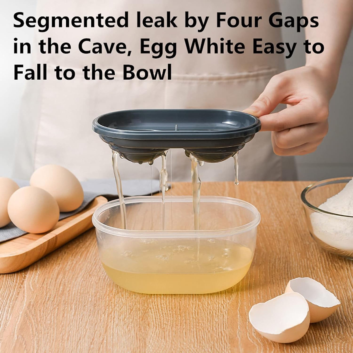 Buy Egg Separator with Storage Bowl, Food Grade Plastic Egg White Separator Egg Divider Egg
