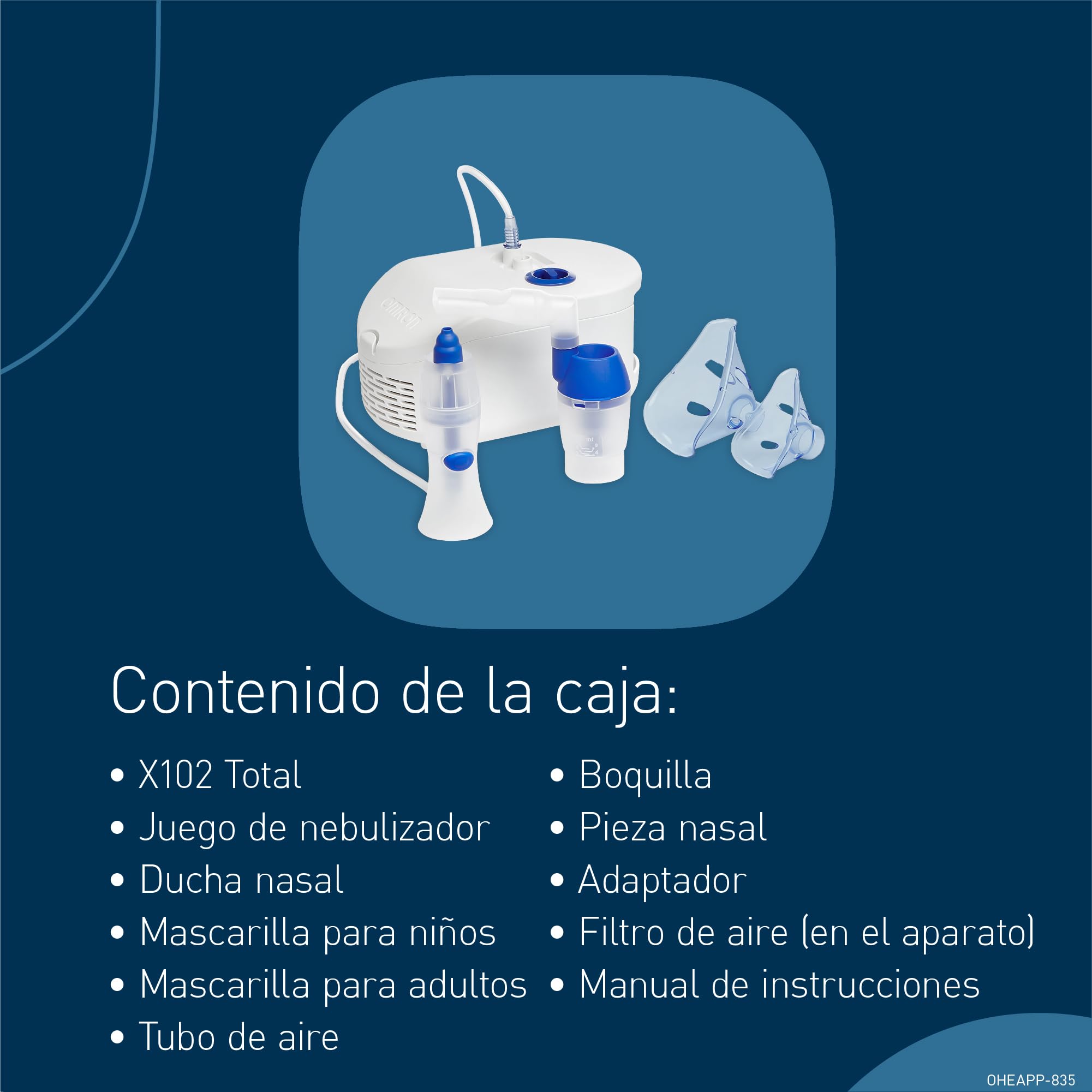 OMRON X102 Total Nebulizador niños y bebe con ducha nasal