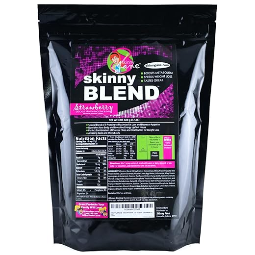 Skinny Blend - Best Tasting Protein Shake for Women - Slim Fast Weight Loss Shakes - Meal Replacement - Low Carb Breakfast - Diet Supplement - Appetite Suppressant - 30 Delicious Shakes - Strawberry