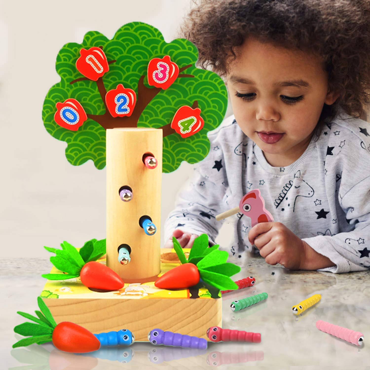 Buy Keilin Montessori Toy Set For 1 Year Old Toddlers, Carrots Harvest