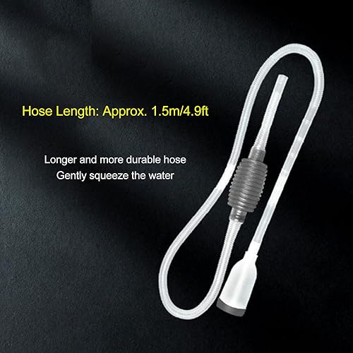 Miniatura 7 de Filtro de grava del sifón del acuario, fácil control manual cambiador de agua sifón del acuario para los peces