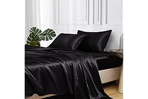 MR&HM Satin Bed Sheets, Twin XL Sheets Set, 3 Pcs Silky Bedding...