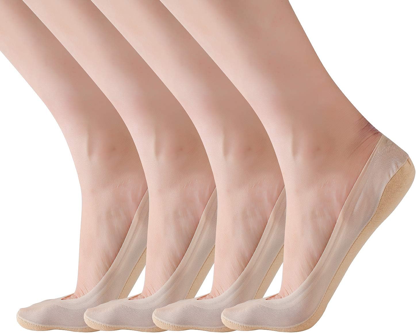 RIIQIICHY No Show Socks Womens Low Cut Liner Non-Slip Thin Causal Line for Flats Boat 4 to 6 Pack