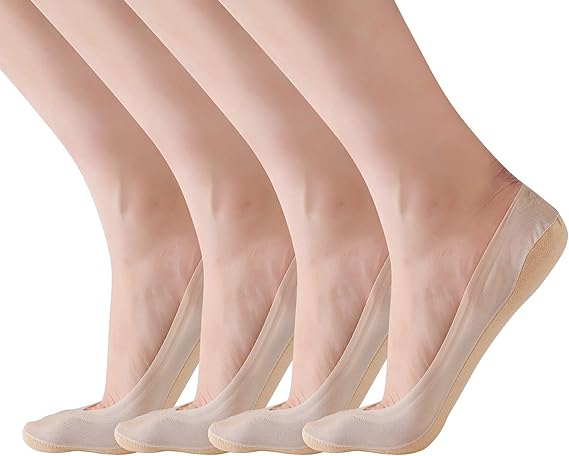 ALL ABOUT SOCKS Onzichtbare sneaker sokken dames grijs 35-38 - ANTI-SLIP - HOOGWAARDIGE sneakersokken - Zonder drukkende teennaad Mix (wit, grijs, zwart) (5-pak