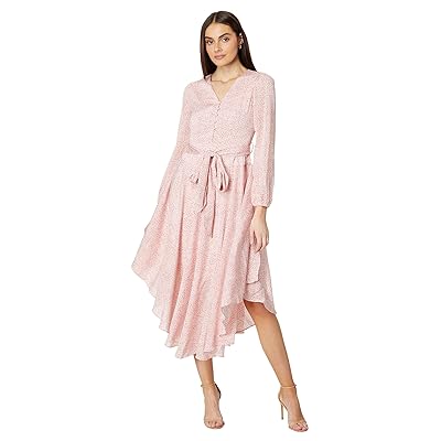 Vince Camuto V Neck Tie Waist Maxi Dress L Women