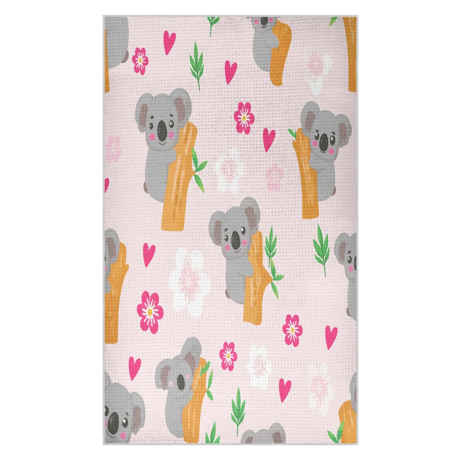 BURSTDDY Leaves and Koalas Kitchen Towels,Absorbent Dish Towels 1 Pack