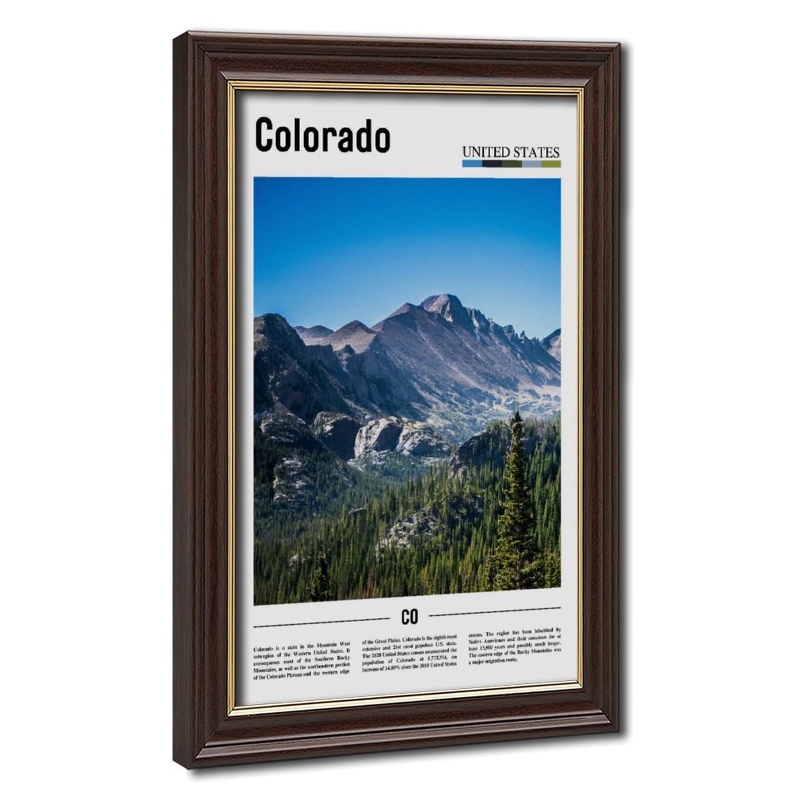 Wcyb Mokume Gane Frame Colorado Hills The United States Of America Scenery Travel Posters Prints Canvas Deco Paintings Wall Art Hangable Frame 12" L X 18" W