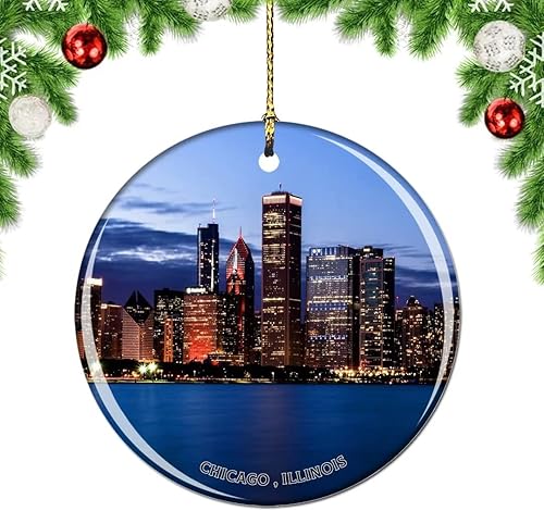 Miniatura 22 de Weekino Illinois Chicago Wrigley Field USA - Adorno para árbol de Navidad, decoración colgante para colgar, colección de recuerdos de viaje por