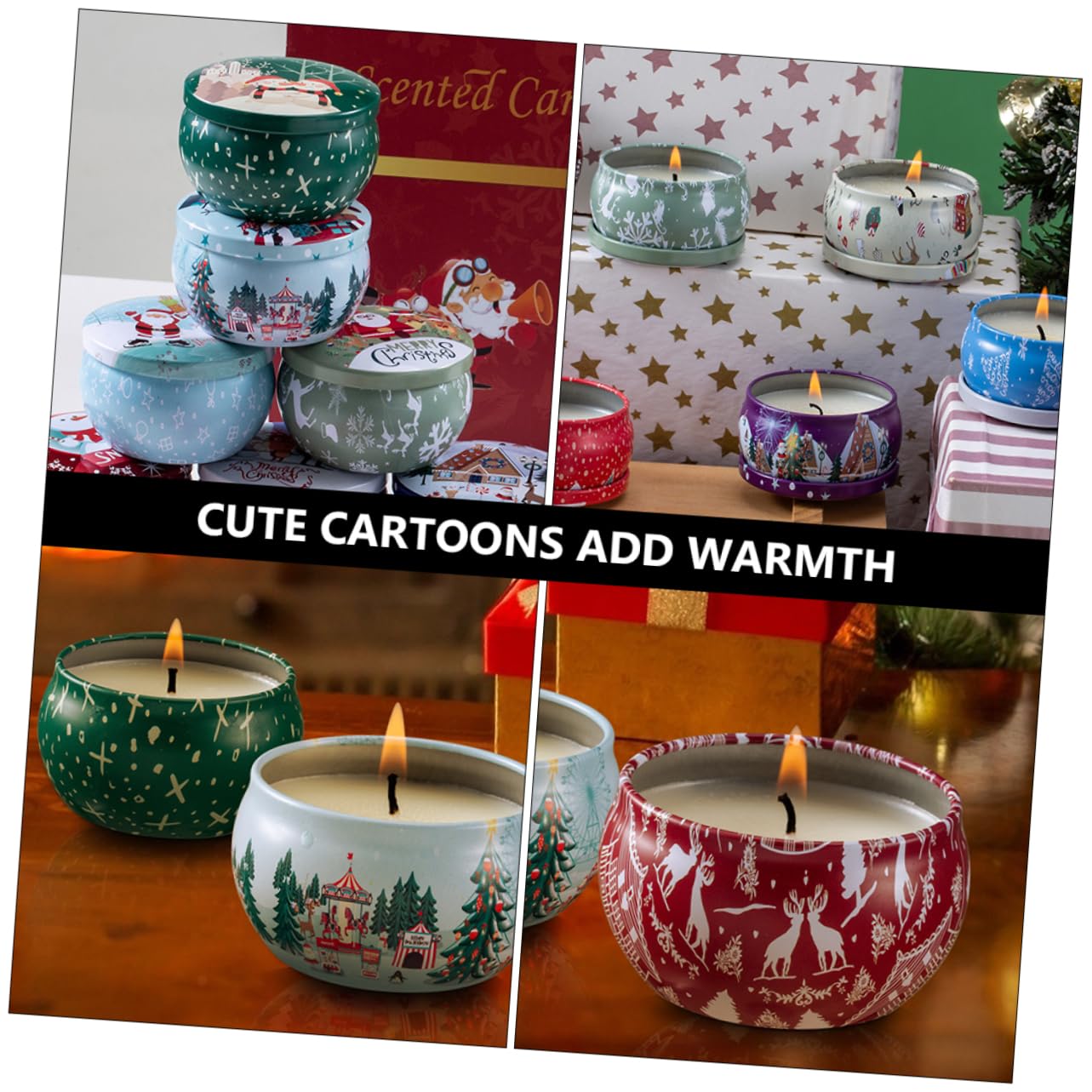 Tofficu 8 Velas Navideñas Aromáticas de Cera Natural, Obsequio para Ambiente Hogareño