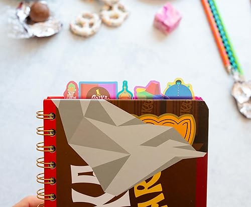 Miniatura 8 de Willy Wonka - Cuaderno espiral de 5 pestañas con 75 hojas, diario de bloc de notas, papel de papelería, 5 x 8 pulgadas