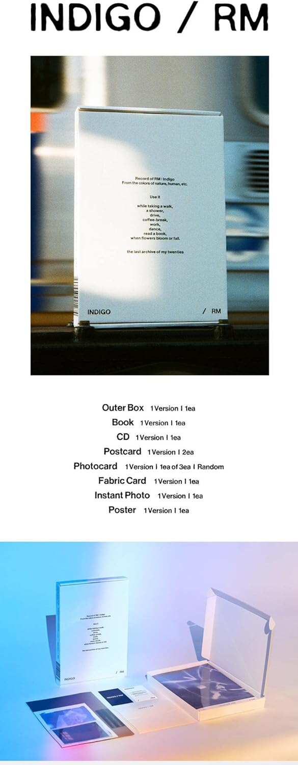 BTS RM - INDIGO edición de libro ver SOLO Álbum CD LIBRETA FOTOCARD SELLADA