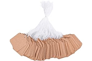 Koogel 500PCS Small Tags with String Attached, Pack of 500 Tag Strings