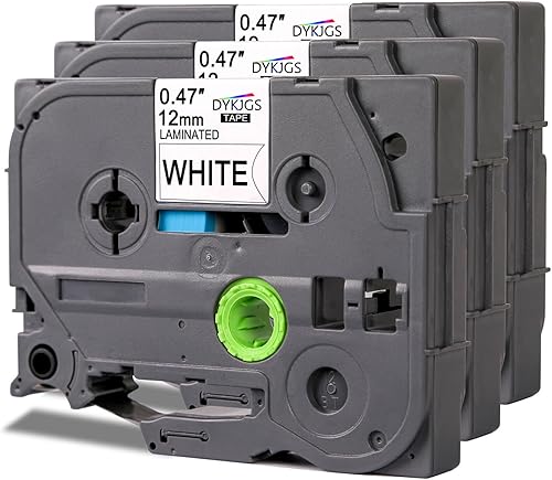 Miniatura 8 de Cinta de etiquetas compatible con Brother tz tze231 0.472 in, 0.47 pulgadas, negro sobre blanco, repuesto para Brother ptouch cinta de etiquetas