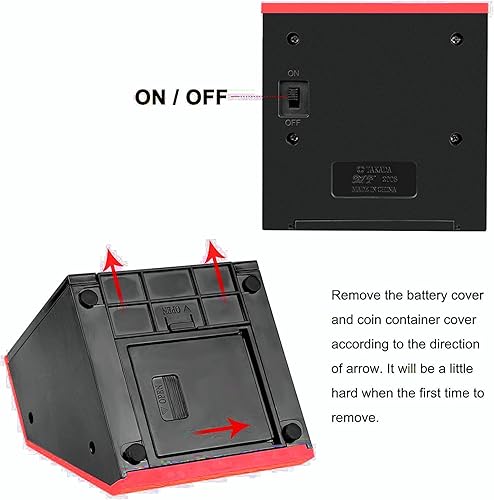 Miniatura 3 de Face Coin Bank Money Eating Coin Bank Caja de ahorro de mono con pilas (rojo)