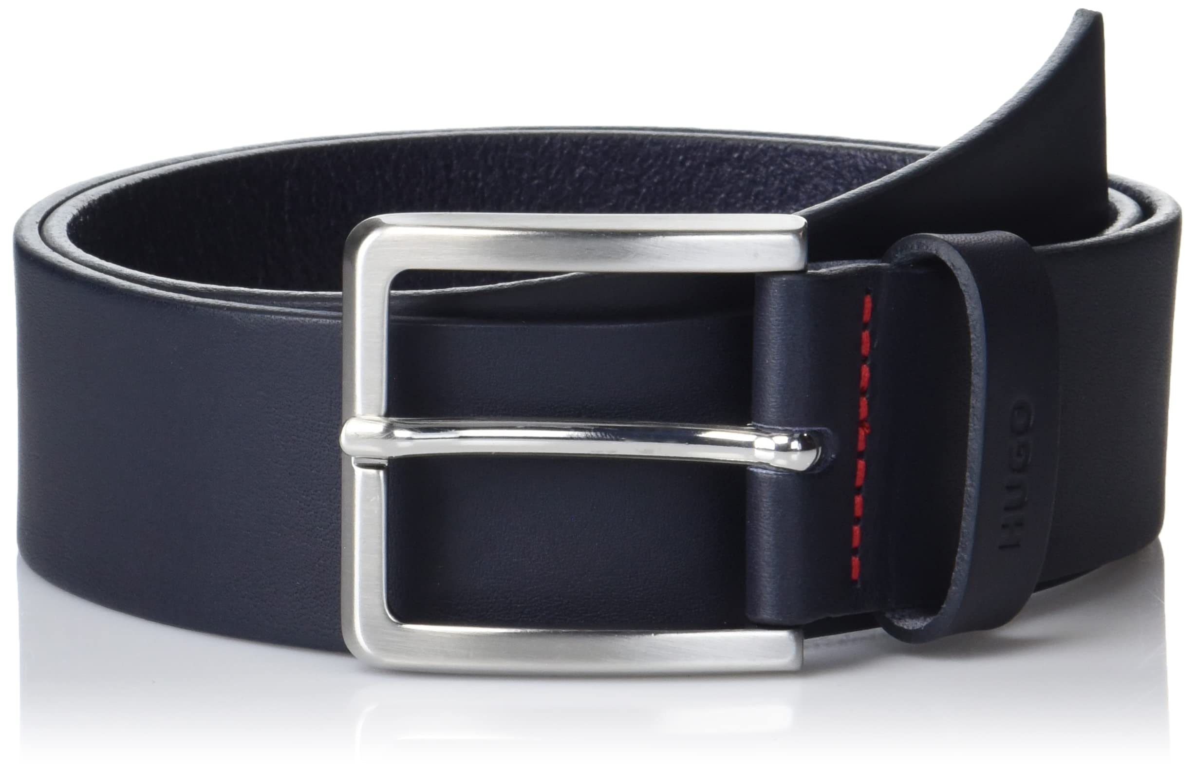 HUGO Men's Think Buckle Smooth Leather Belt, Peacock, 30