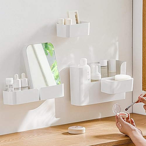 Paquete de 4 soportes de plástico para archivos, 3 tamaños, organizador de archivos de pared autoadhesivo, para colgar en la pared, bolsillos