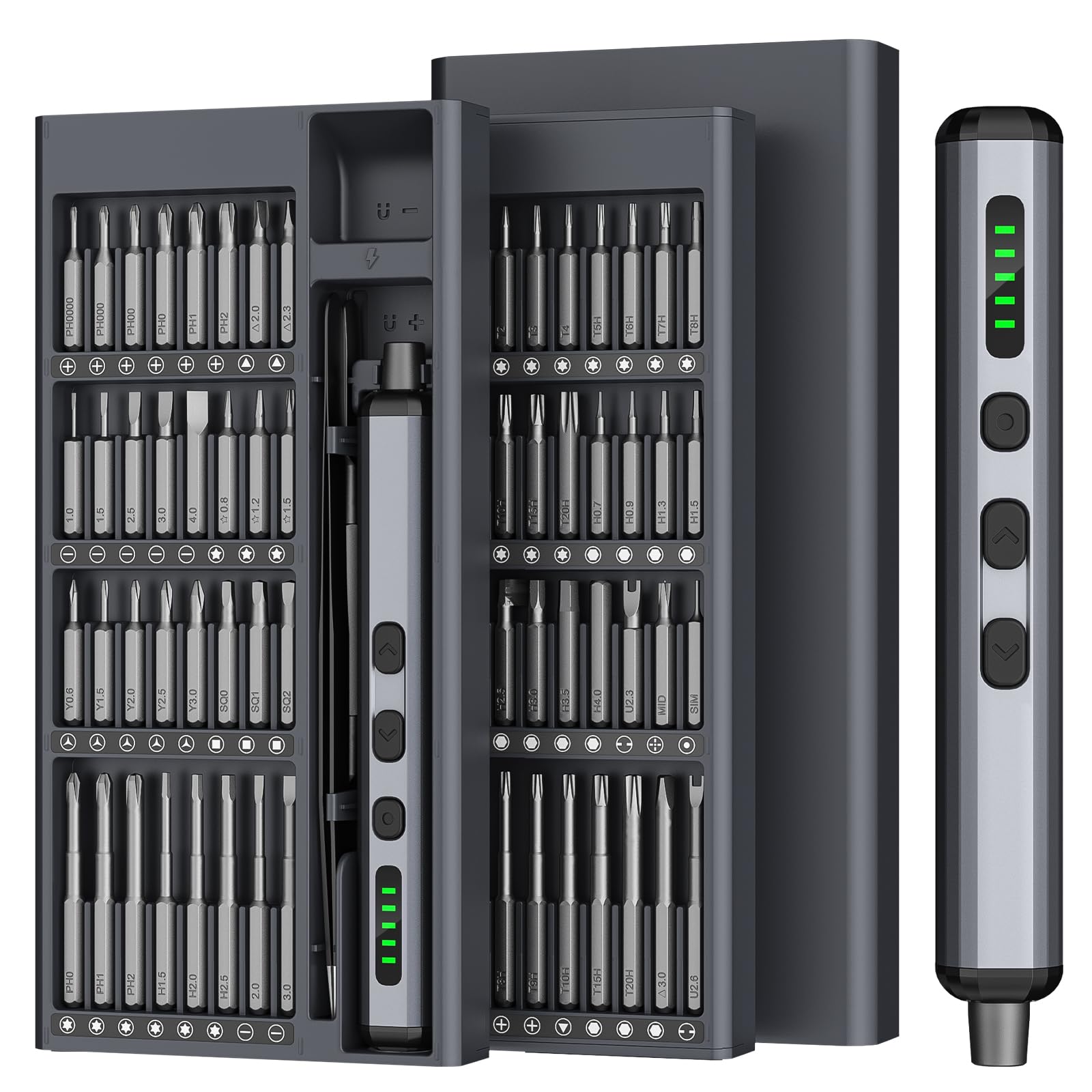 Mini Electric Screwdriver 3.7V, Cordless Screwdriver Set, Precision Electric Screwdrivers 72-in-1 Magnetic Bits, Rechargeable Portable Repair Tool Kit for Electronics Laptops Glasses Clocks