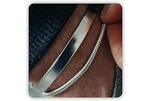 Stackable Silver Cuff Bracelet for Men