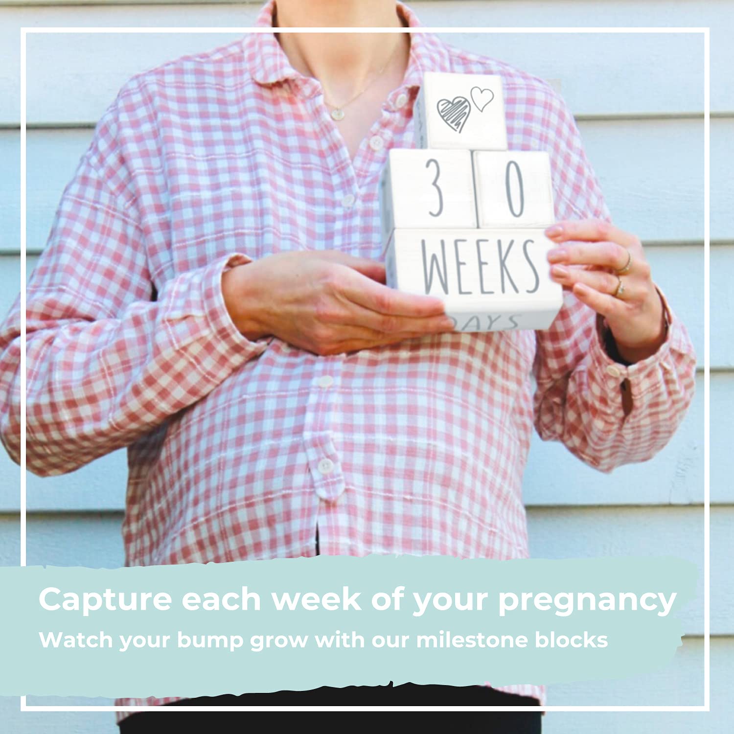 Wooden Milestone Blocks for Baby Boy & Girl Gender Neutral Daily