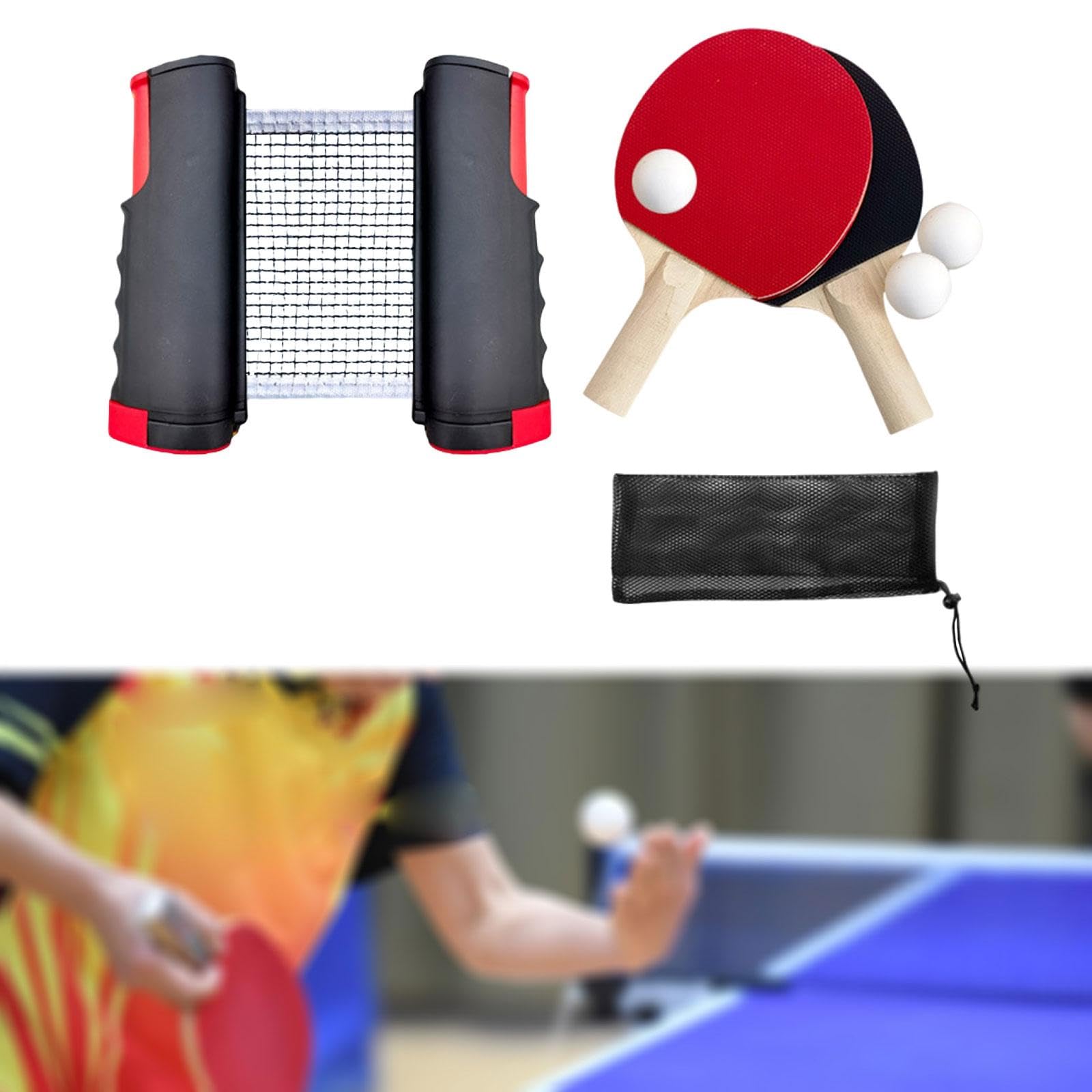 7 Pezzi Racchette da Pong Set Completo Accessori Tavolo Net Retrattile Palline Ergonomiche Manico Antiscivolo Forniture Sportive Adatto per