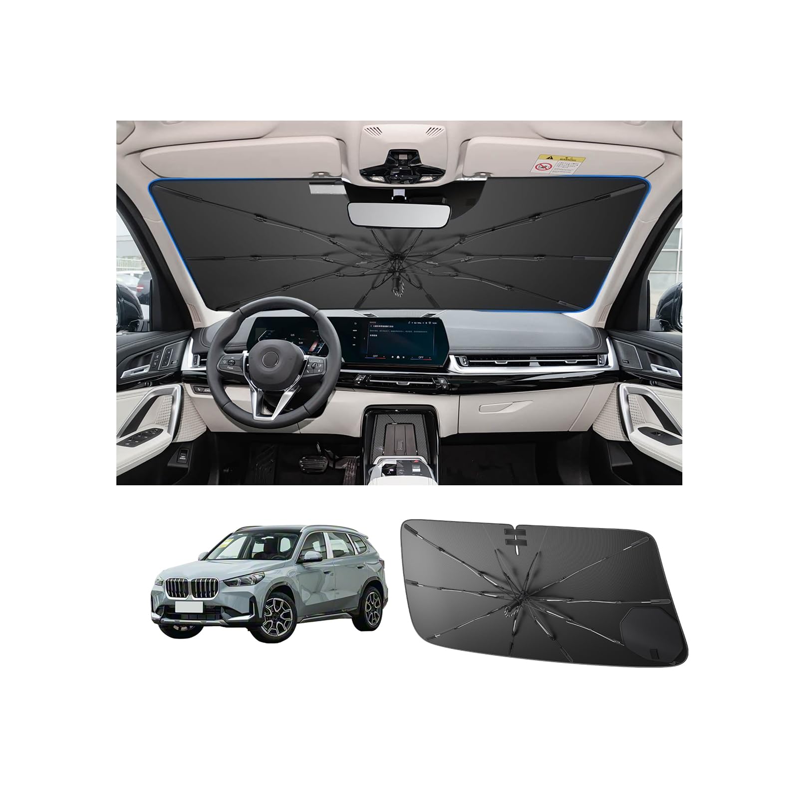 [2026 nuovo aggiornamento] Parasole per parabrezza BM-W X3 G01 2018-2025 Upgraded Model Auto Ombrellone,Protezione UV,Ombrellone pieghevole,Ombrellone anteriore