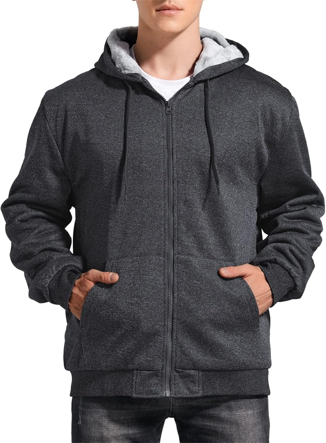 Full Zip-Up Fleece Hoodie