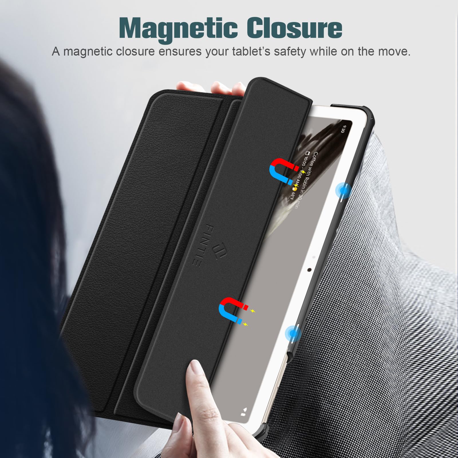 Fintie Slim Case for Google Pixel Tablet 11 Inch 2023, Ultra Thin Lightweight Hard Back Shell Tri-Fold Stand Protective Cover for Google Pixel Tablet, Compatible with Charging Dock, Black