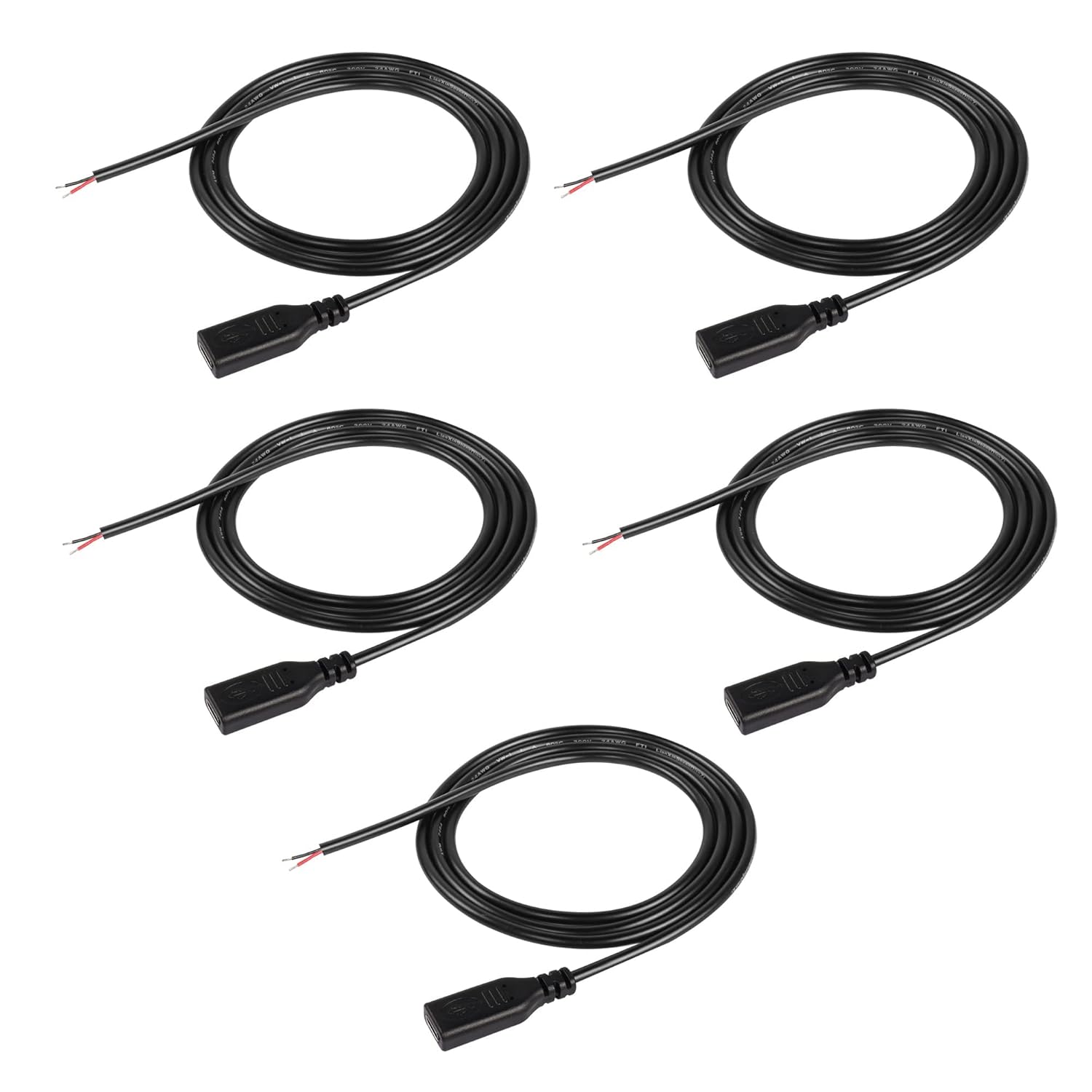 XMSJSIY USB TypeC Pigtail Cable Extension Power Cable 22AWG 5V 3A USB