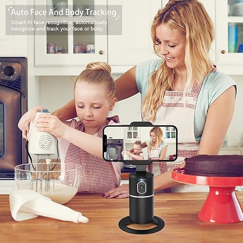 Miniatura 3 de Trípode de seguimiento facial automático, rotación de 360, soporte para teléfono con cámara de seguimiento rápido automático, soporte recargable