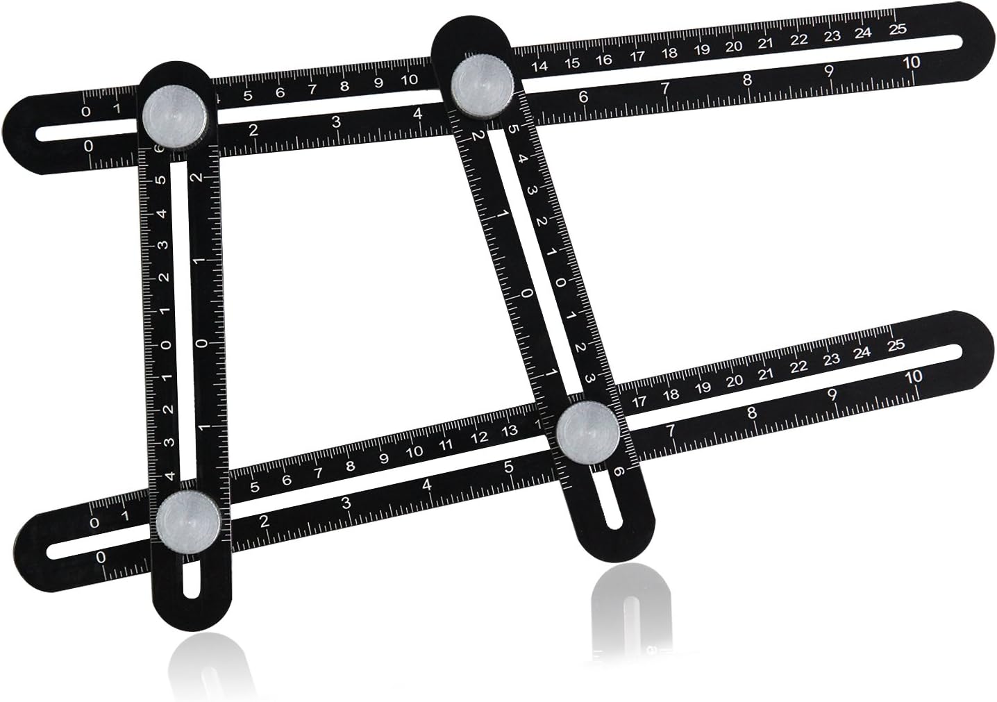Angle Ruler Angle Measuring Tool Full-Metal Construction, Aluminum Alloy Angle Template Tool for Craftsmen Handymen Builders Carpenters Engineers and DIY-ers, Black