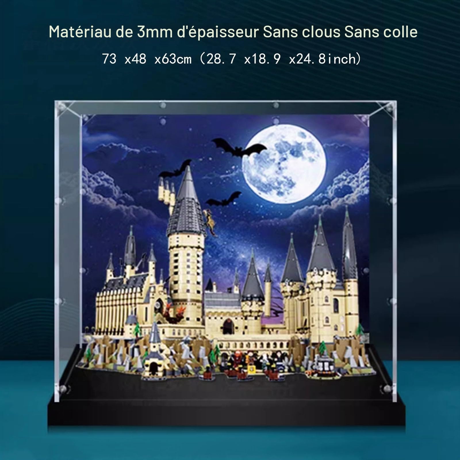 Vitrine acrylique pour Lego 71043 Château de Poudlard, Boîte de rangement transparente, Compatible avec Lego 71043 (étui uniquement, sans modèle)