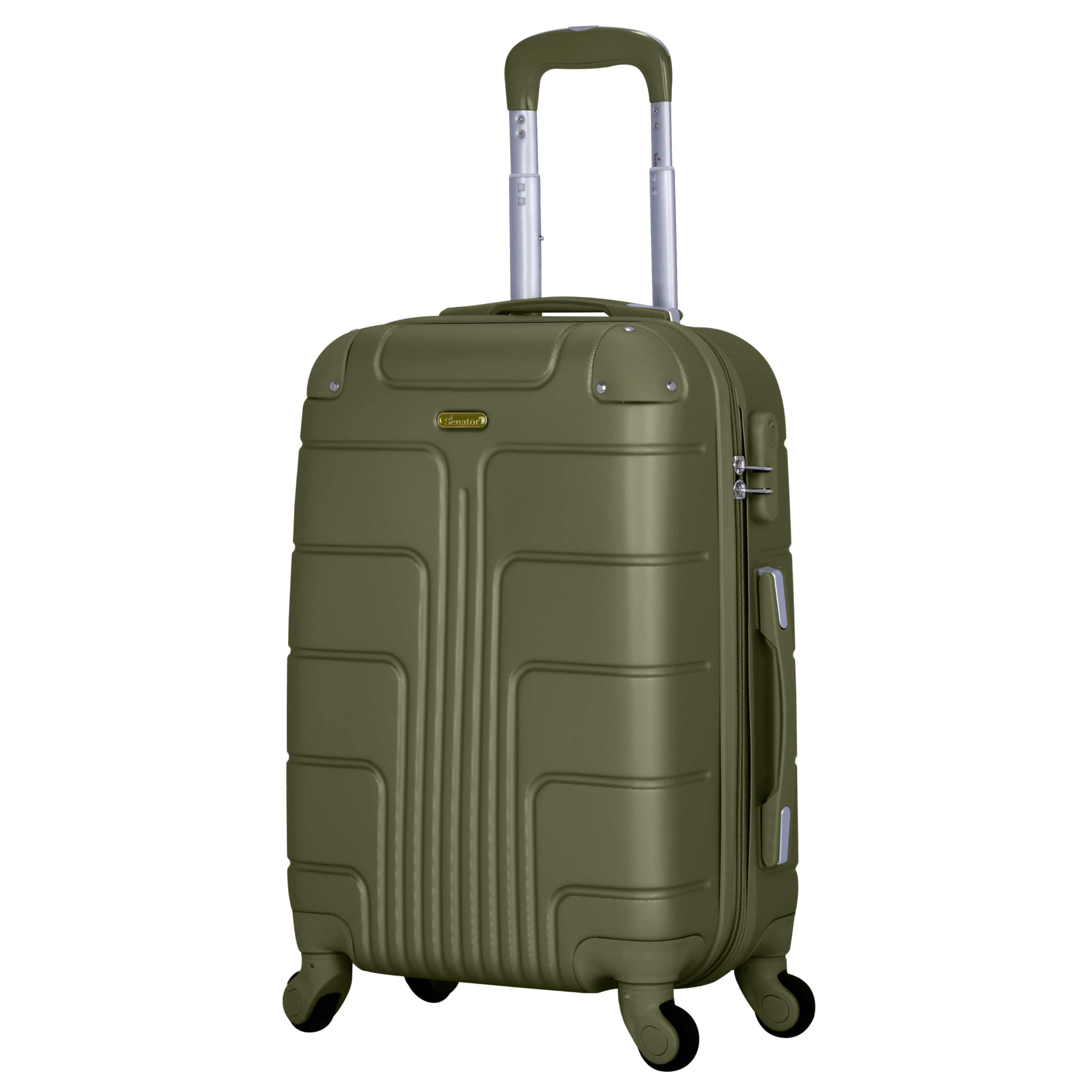 SenatorHardside Carry on Luggage 20 Inches Small Suitcase on Wheels for Unisex A1012 | Ultra Lightweight cabin size luggage Carry on with Spinner Wheels 4 (Carry-On 20-Inch, Olive)