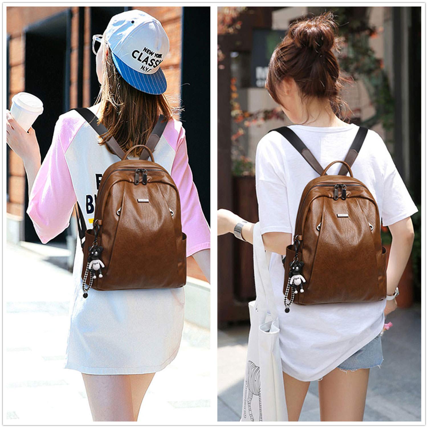 DEERWORD Donna Borse a Zaino Borsa a Zainetto Elegante Tracolla Zaini Firmate Marca Zainetti Antifurto PU pelle 5255 1 pz
