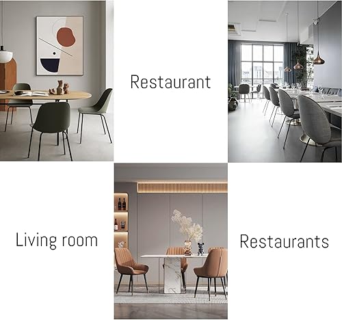 Miniatura 8 de HIPIHOM Juego de 4 sillas de comedor modernas sillas de comedor de cocina sillas laterales tapizadas de cuero sintético con cojín y patas de metal