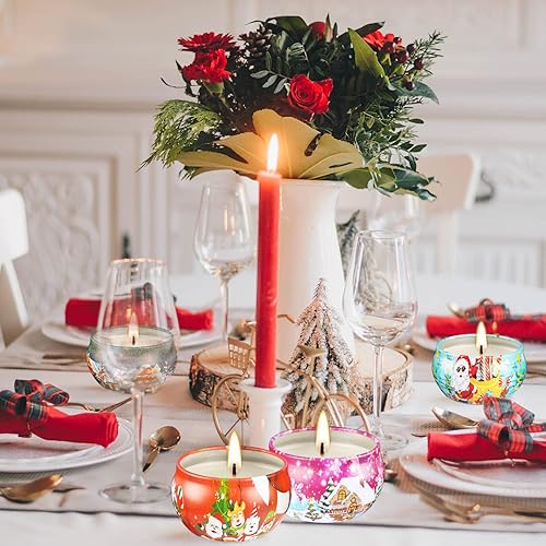 Miniatura 5 de Juego de 16 velas de Navidad velas de aromaterapia perfumadas para el hogar a granel con fragancias caja de regalo para regalo luz de vela cena spa