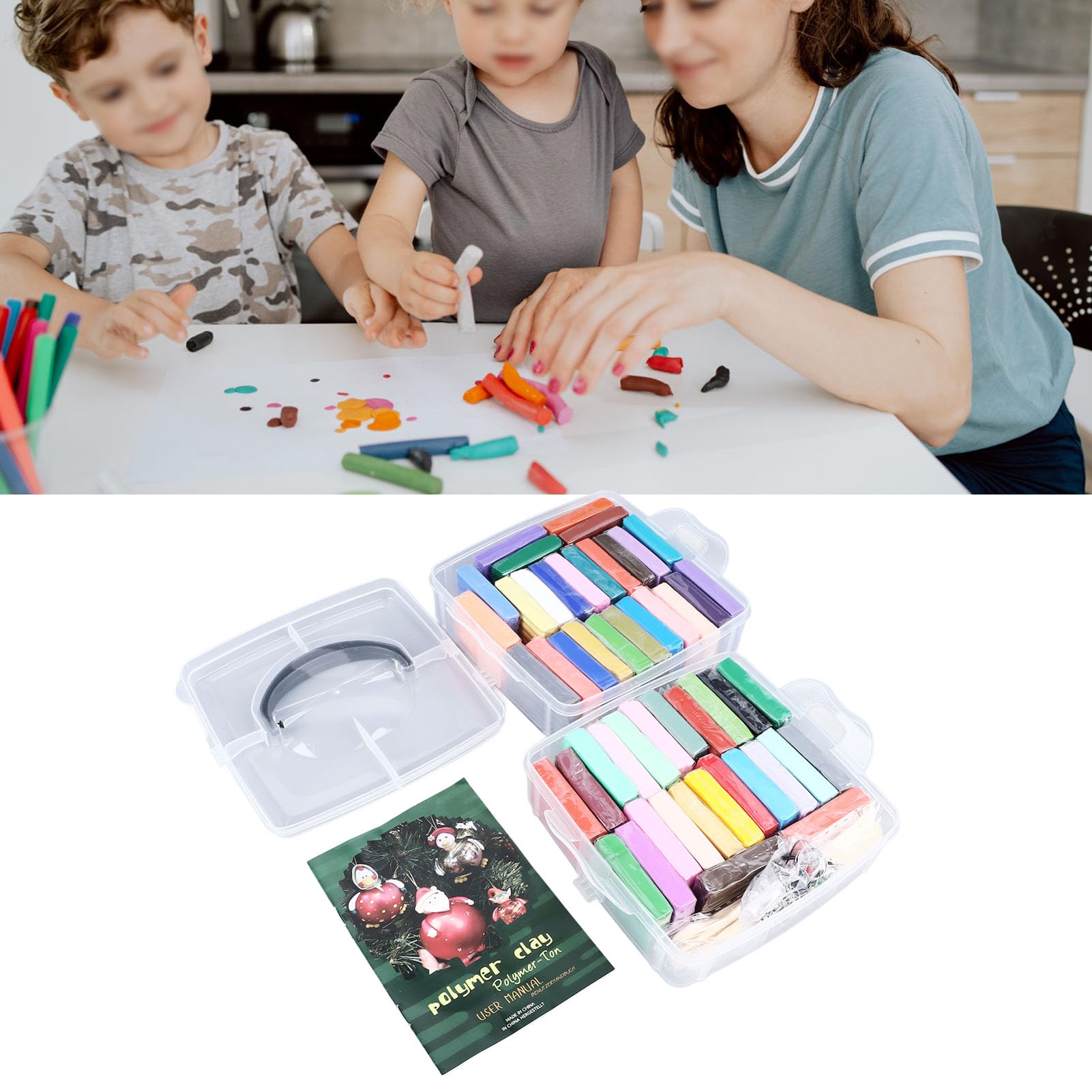 Changor Set di Argilla da Modellare da 50 Colori, Ecologica e Leggera, Perfetta per Progetti Fai da Te, per Bambini Sopra i 3 Anni, Include 5 Strumenti