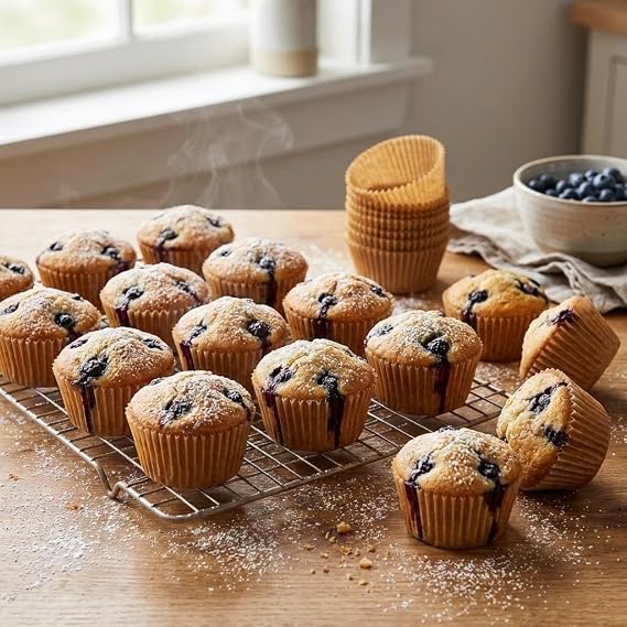 Orret Home 100 Adet Kraft Kek Kapsülü Cupcake Muffin Kalıbı Yanmaz Yapışmaz Yağlı Kağıttan Tek Kullanımlık Fırın Uyumlu Kek Kalıbı (100)