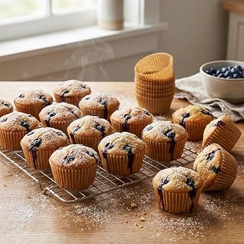 Orret Home 100 Adet Kraft Kek Kapsülü Cupcake Muffin Kalıbı Yanmaz Yapışmaz Yağlı Kağıttan Tek Kullanımlık Fırın Uyumlu Kek Kalıbı (100)