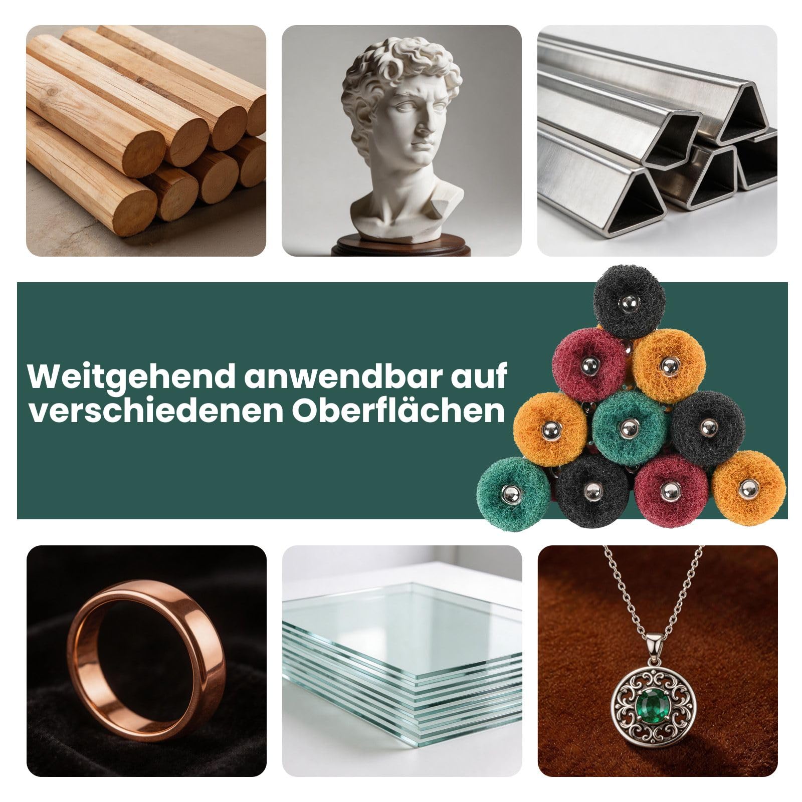 120 Stück 25mm Schleifscheibe Polierscheiben, Körnung 80/150/240/400 | für Dremel Schleifaufsätze Schleifen und Polieren Metall Holz Radnaben Polieraufsatz Akkuschrauber