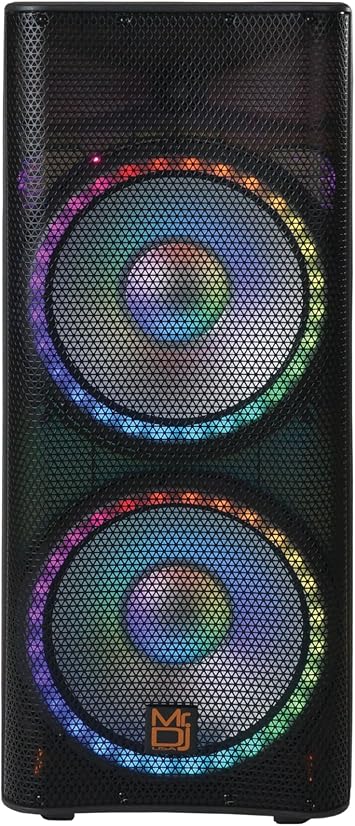 Mr. Dj PBX6500LED Prime Professional Dual 15 3-Way Full-Range Powered/Active DJ PA Live Sound Loudspeaker