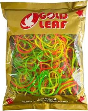 GOLD LEAF #33 Approximately 480 pcs Elastic Rubber Bands Office home Supplies #33 for Office home Supply File Folder Strong 0.5 LB,Pack