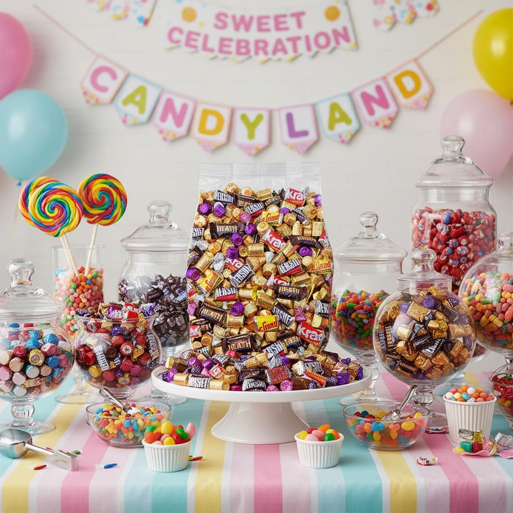 Assorted Chocolate Candy Variety Pack - 5lb Bulk Chocolate Individually Wrapped Candy for Party Favors, Office Candy & Gift Bags - 5 Pound Bag of Candy Bulk Pack