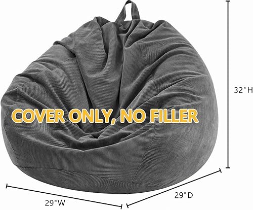 Miniatura 114 de Nobildonna - Funda para silla de puf (relleno sin relleno) de nido de pájaro para niños y adultos. Puf extra grande para almacenamiento de animales