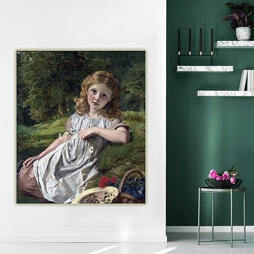 Miniatura 4 de "Flores de verano" por Sophie Anderson impresión en lienzo, Cuadrode arte de pared para la decoración del hogar de la sala de estar 31.5x37.8 in sin