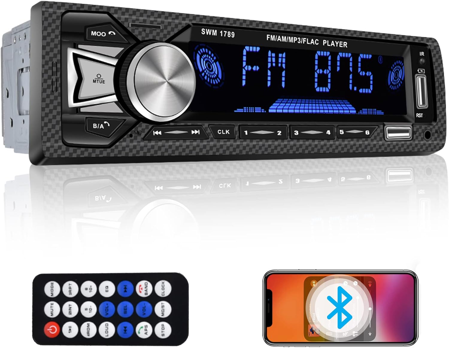 Single Din Car Stereo Bluetooth HandsFree, Hodozzy Single Din Car