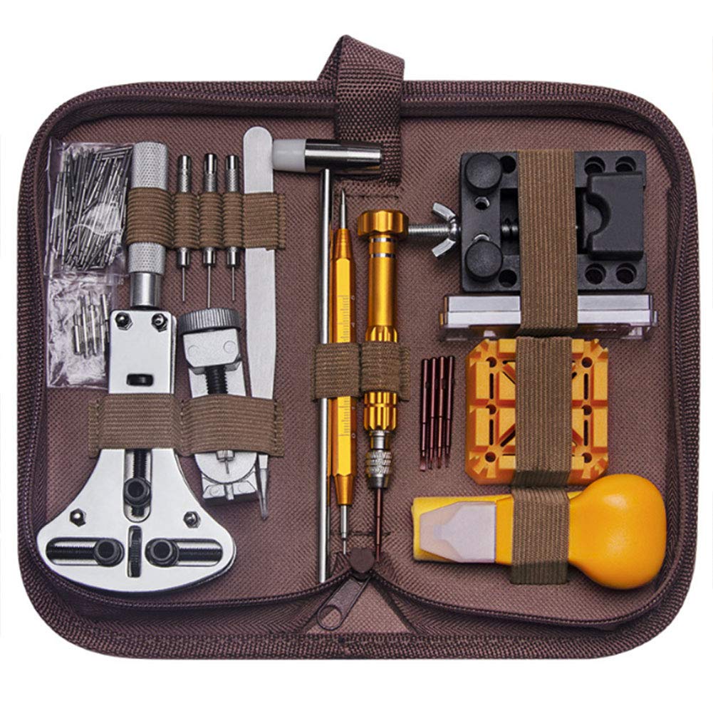 149-piezas Kit de Reparación de Relojes para Reparar Relojes Reemplazar Baterías, Kit de Relojero Cambio de Correa de Reloj Apertura de Caja de Reloj