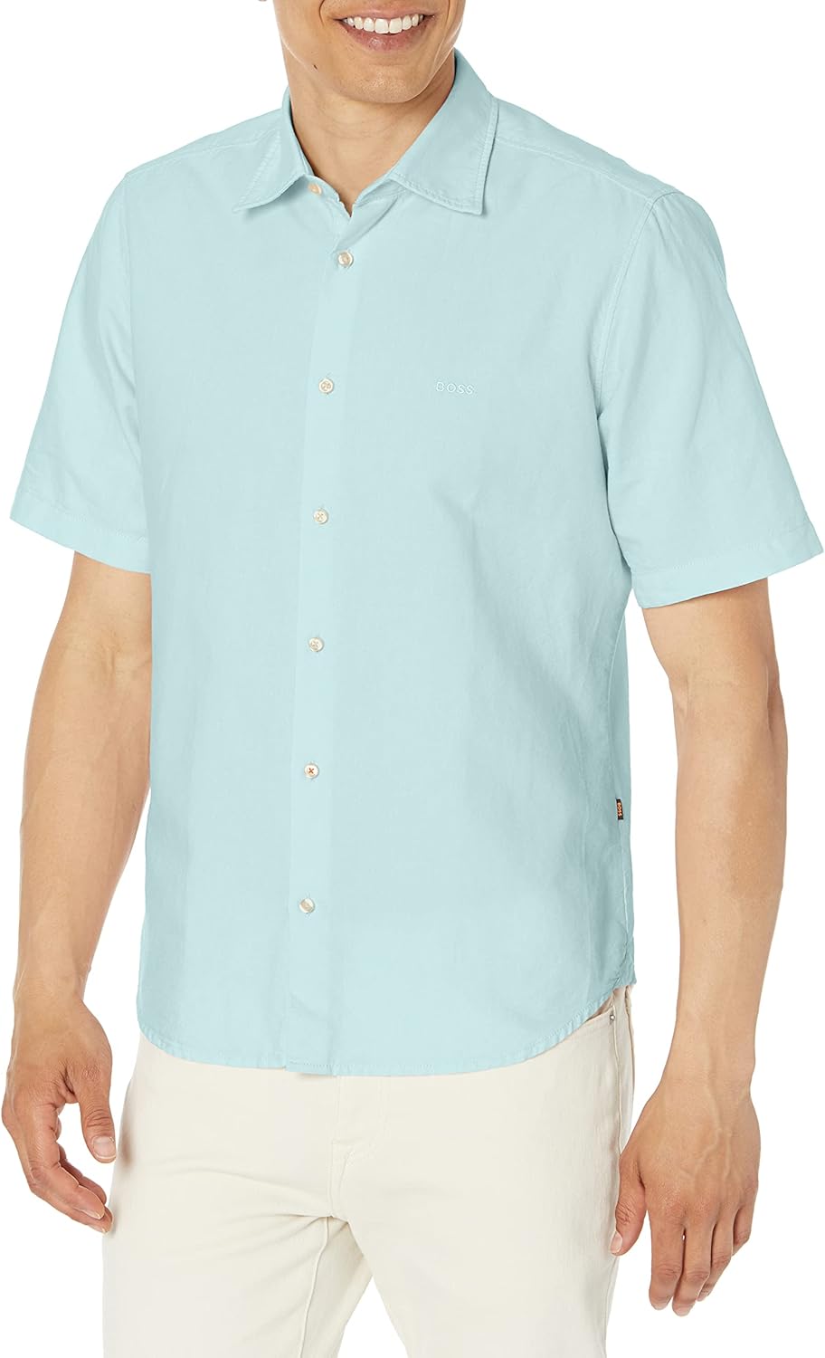 BOSS Men's Regular Fit Cotton Oxford Short-Sleeve Shirt