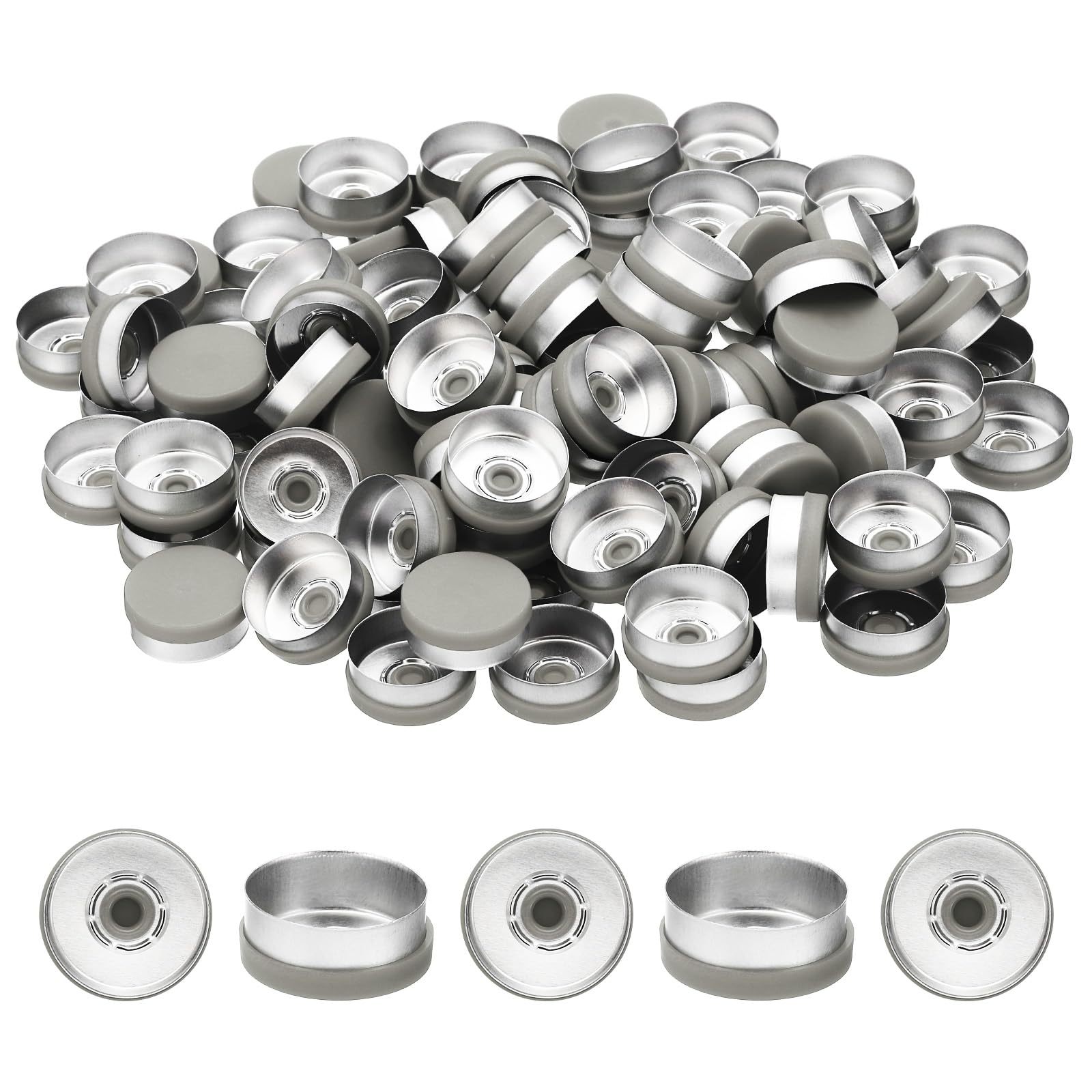 PATIKIL 13mm Flip Off Caps, 100 Pcs Flip Off Caps Flip Off Seals Flip Off Vial Seals Plastic Aluminum Caps Cover for Glass Vial, Blue — Amazon image 13